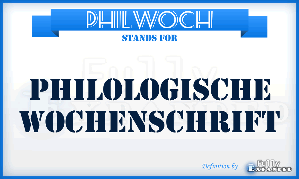 PhilWoch - Philologische Wochenschrift