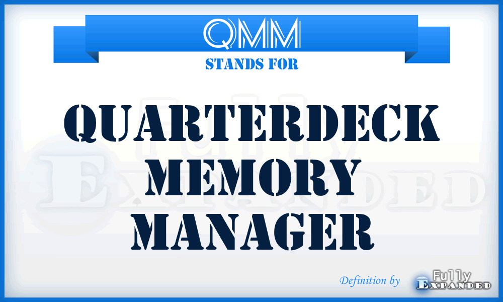 QMM - Quarterdeck Memory Manager