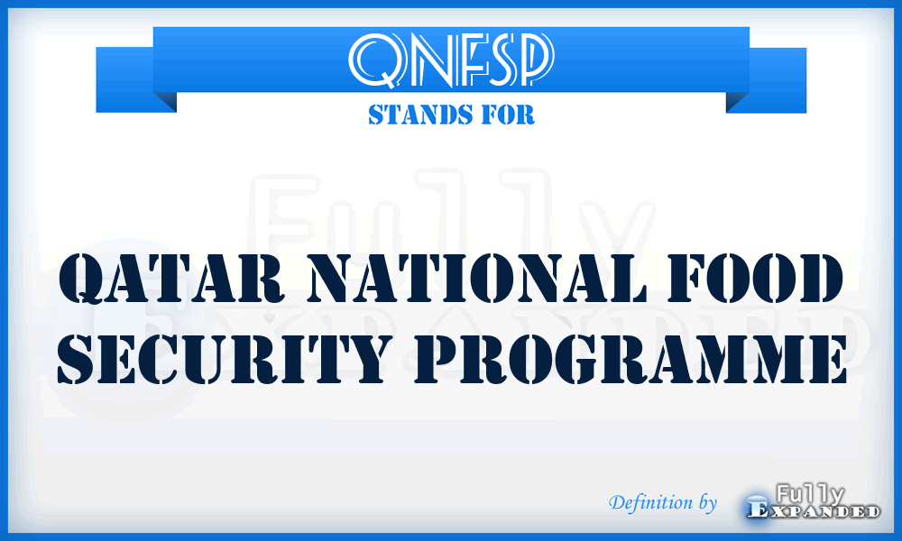 QNFSP - Qatar National Food Security Programme