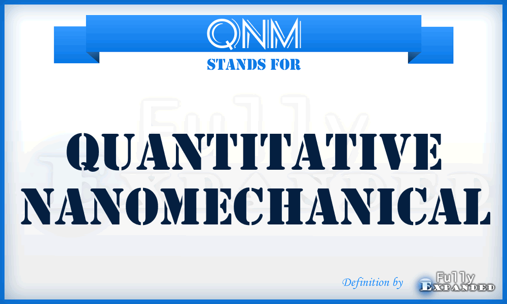 QNM - quantitative nanomechanical