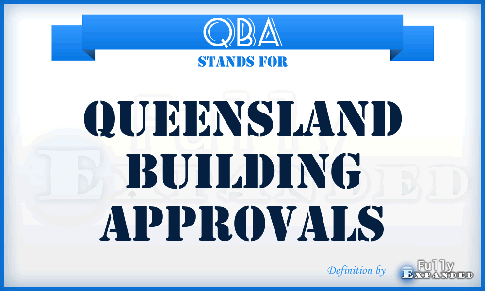 QBA - Queensland Building Approvals