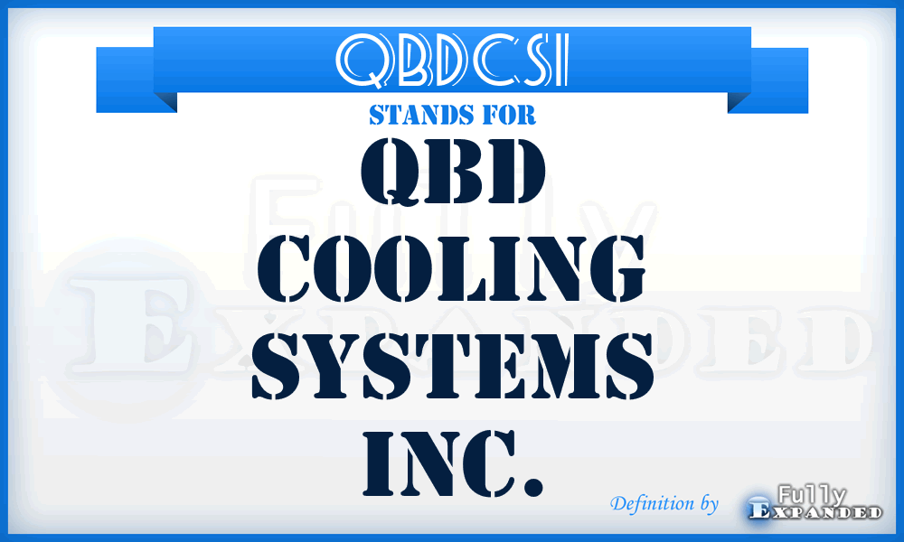 QBDCSI - QBD Cooling Systems Inc.