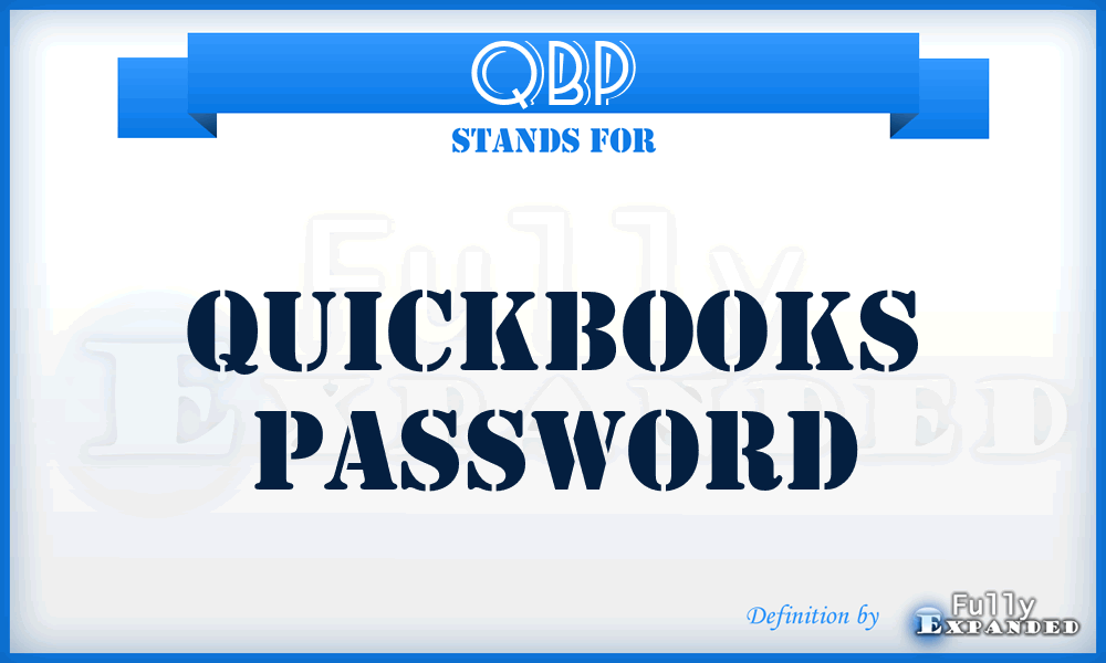 QBP - QuickBooks Password