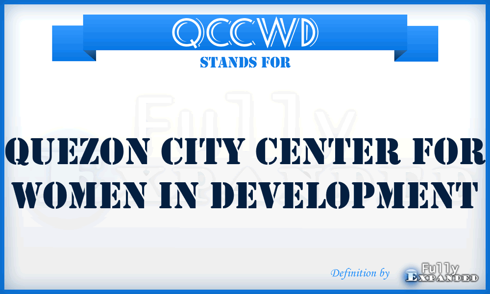 QCCWD - Quezon City Center for Women in Development