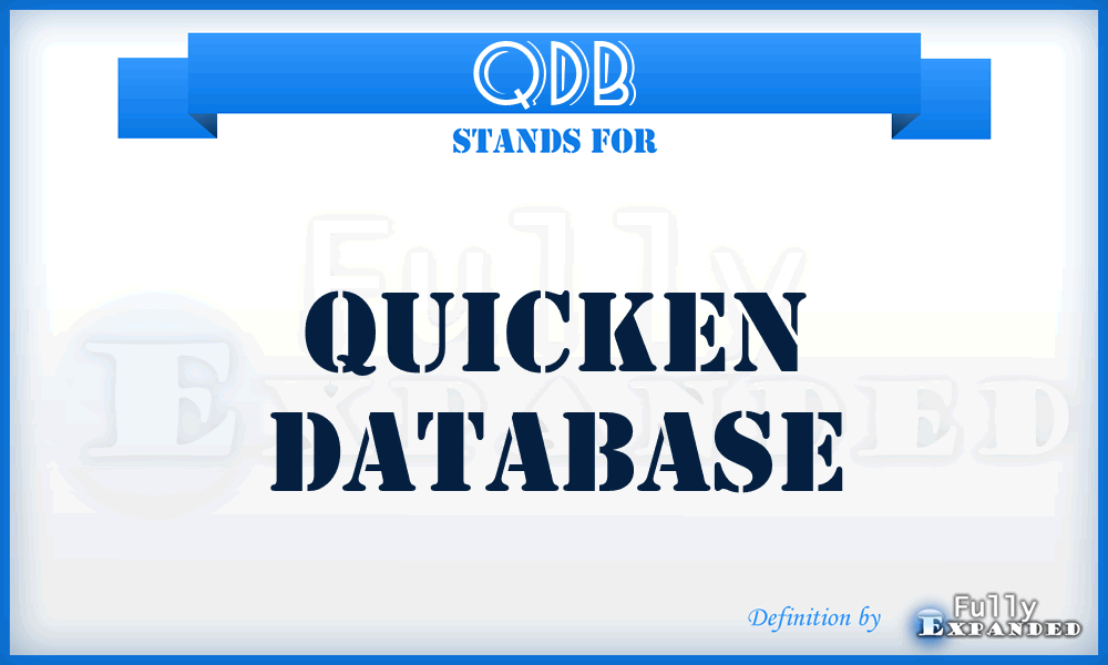 QDB - Quicken DataBase