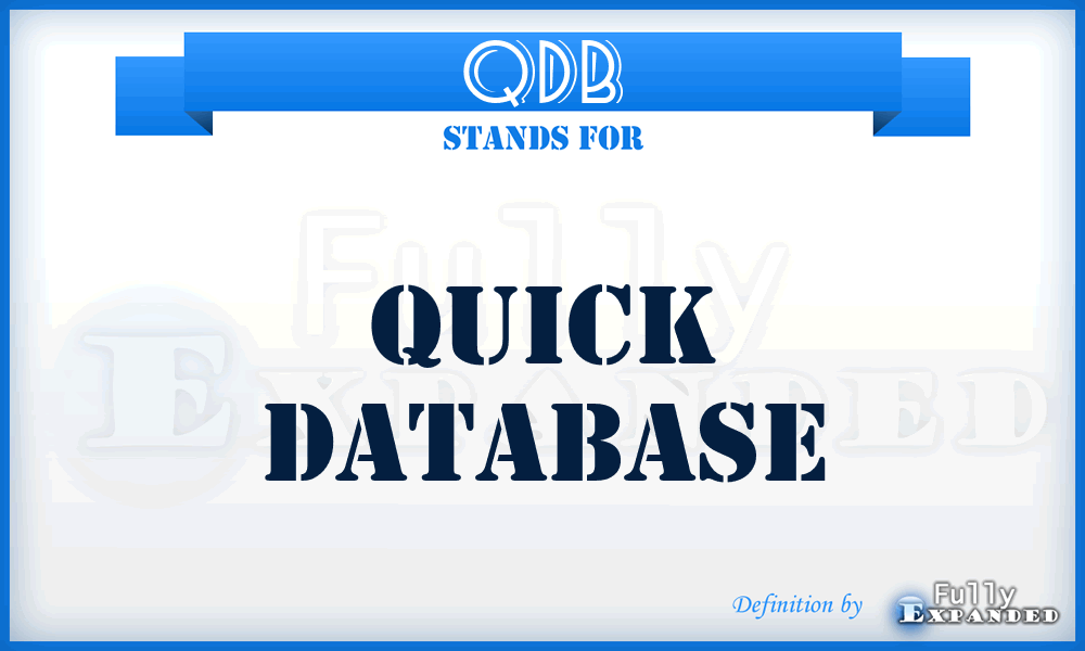 QDB - Quick DataBase