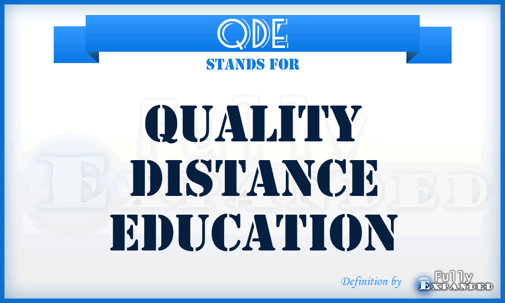 QDE - Quality Distance Education