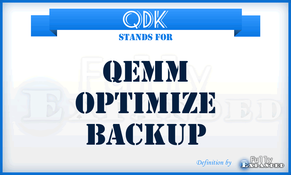 QDK - QEMM Optimize Backup