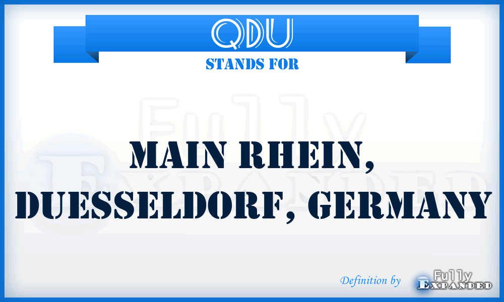 QDU - Main Rhein, Duesseldorf, Germany