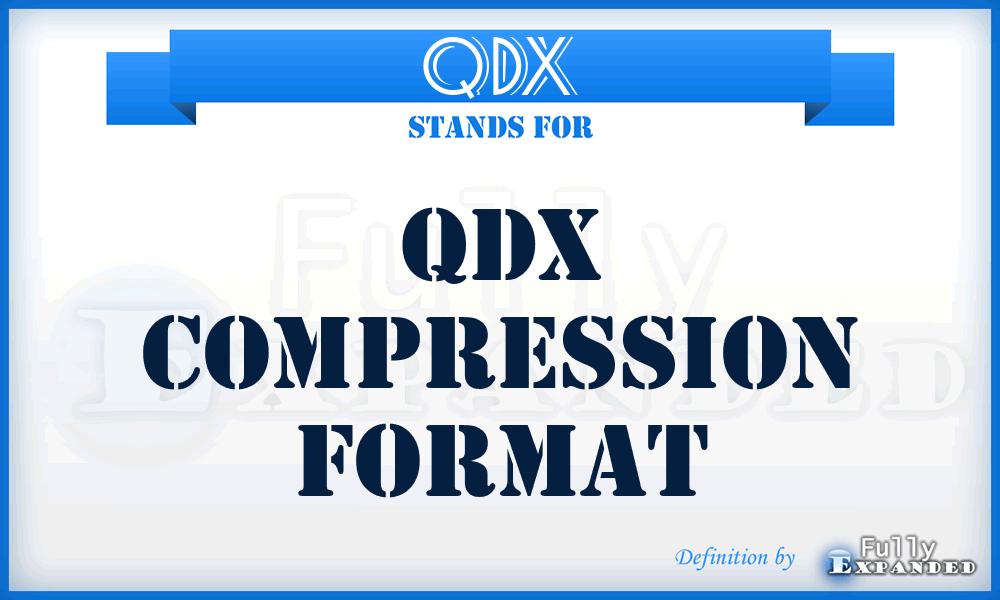 QDX - QDX Compression Format