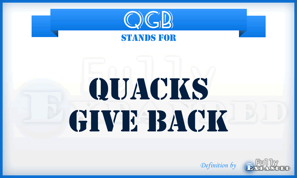 QGB - Quacks Give Back