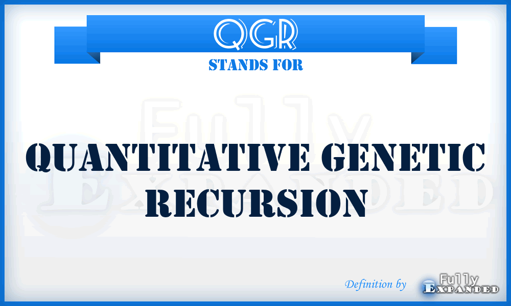 QGR - Quantitative Genetic Recursion