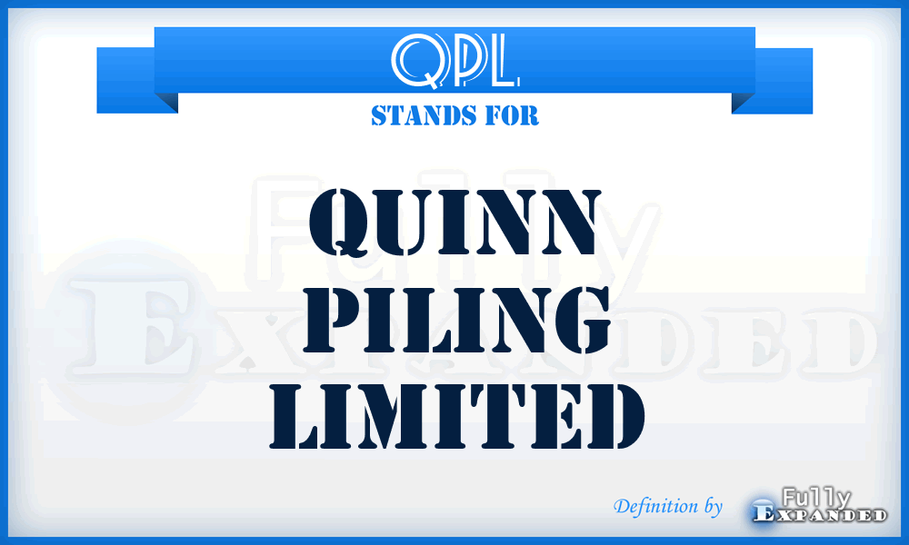 QPL - Quinn Piling Limited