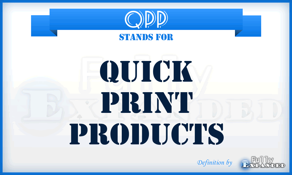 QPP - Quick Print Products