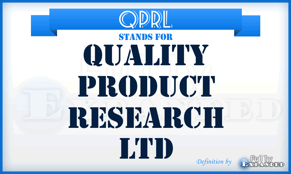 QPRL - Quality Product Research Ltd