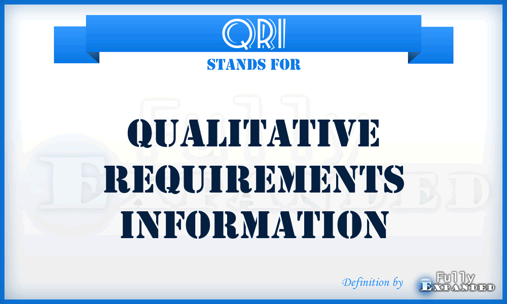 QRI - qualitative requirements information