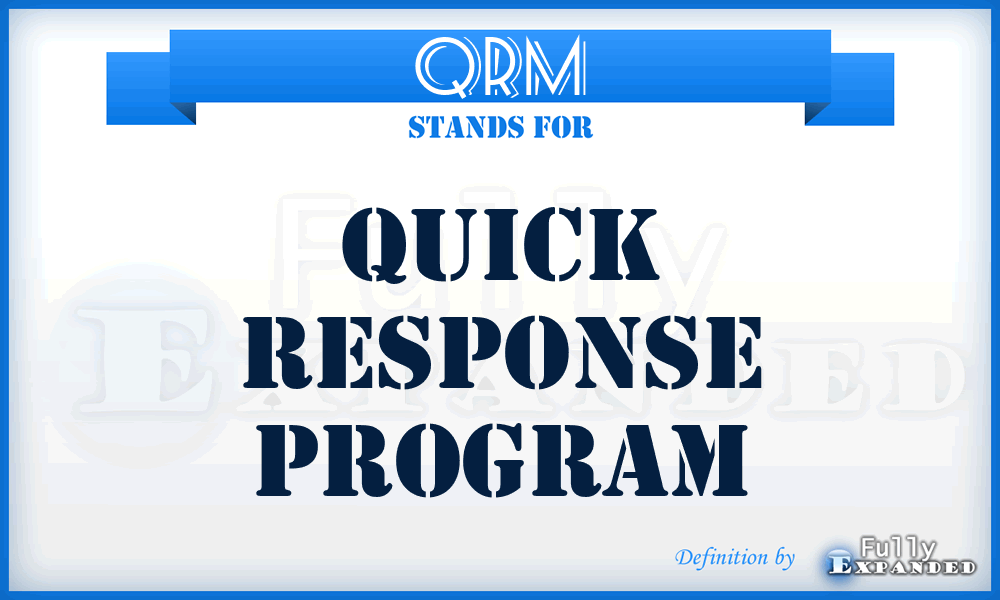 QRM - quick response program