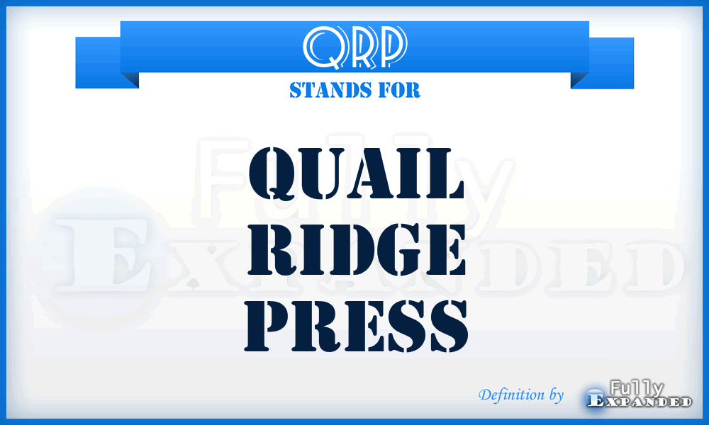 QRP - Quail Ridge Press