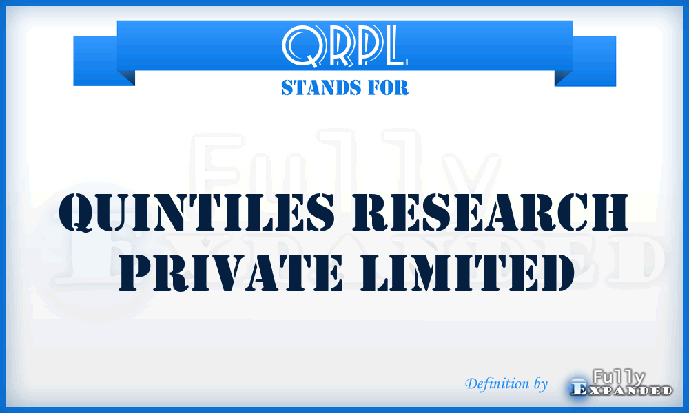 QRPL - Quintiles Research Private Limited