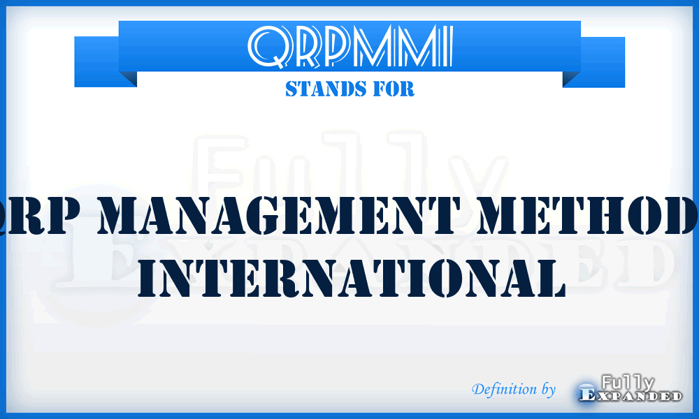 QRPMMI - QRP Management Methods International