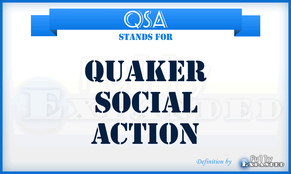 QSA - Quaker Social Action