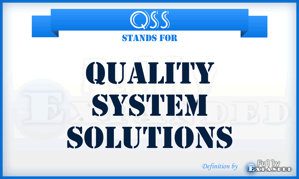 QSS - Quality System Solutions