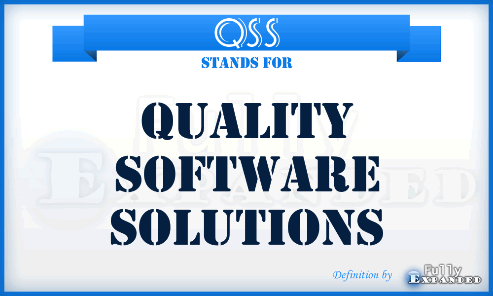 QSS - Quality Software Solutions