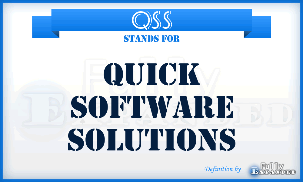 QSS - Quick Software Solutions