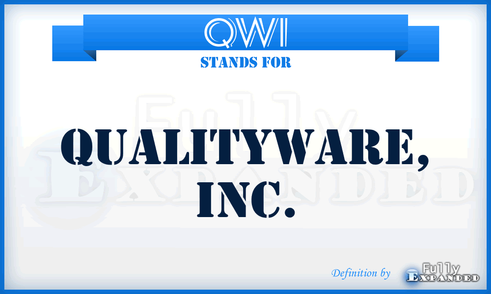 QWI - QualityWare, Inc.