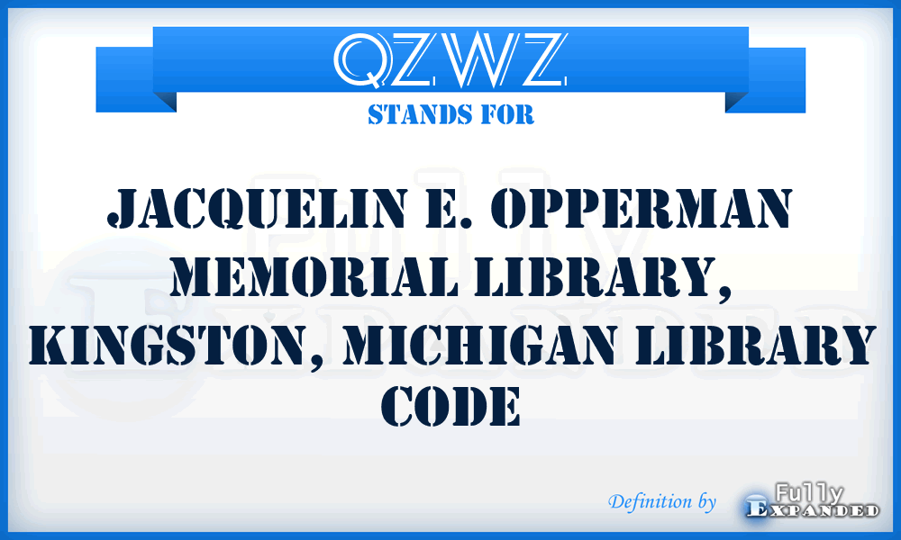 QZWZ - Jacquelin E. Opperman Memorial Library, Kingston, Michigan Library code