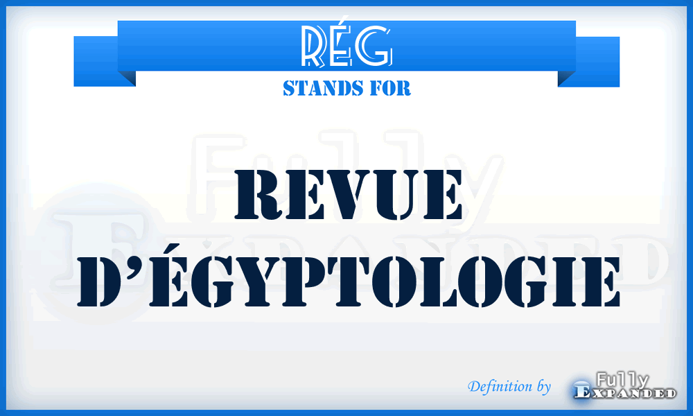 RÉg - Revue d’égyptologie