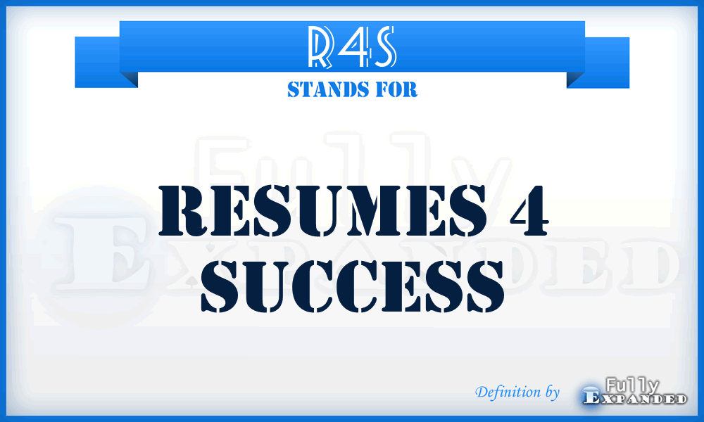 R4S - Resumes 4 Success