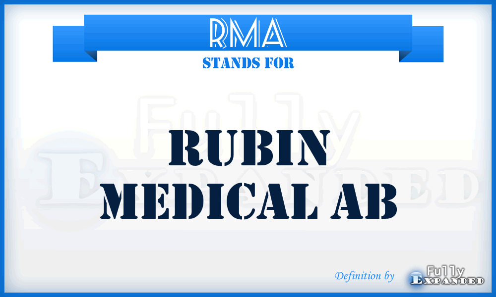 RMA - Rubin Medical Ab