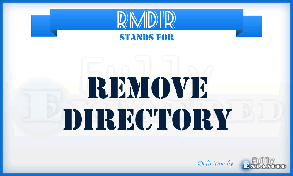 RMDIR - remove directory