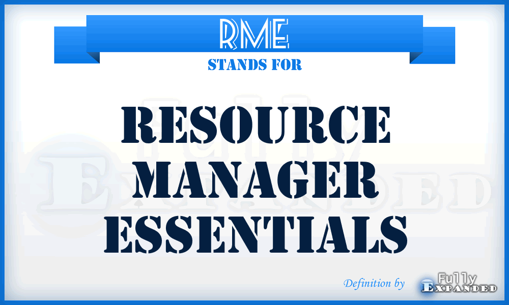 RME - Resource Manager Essentials