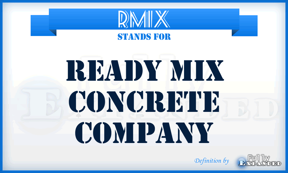 RMIX - Ready Mix Concrete Company