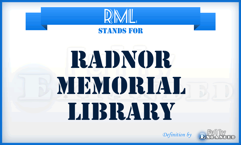 RML - Radnor Memorial Library