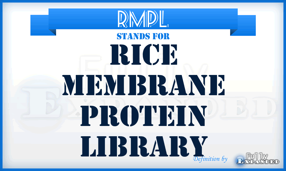 RMPL - Rice Membrane Protein Library