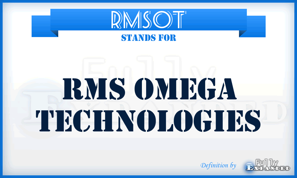 RMSOT - RMS Omega Technologies