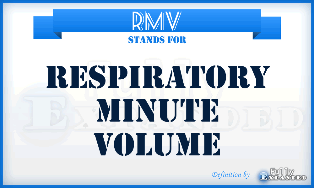RMV - Respiratory Minute Volume