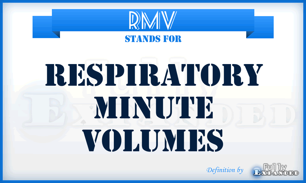 RMV - Respiratory Minute Volumes