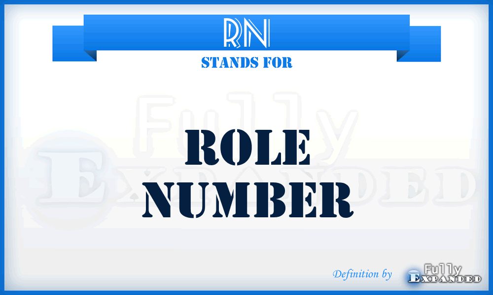 RN - Role Number