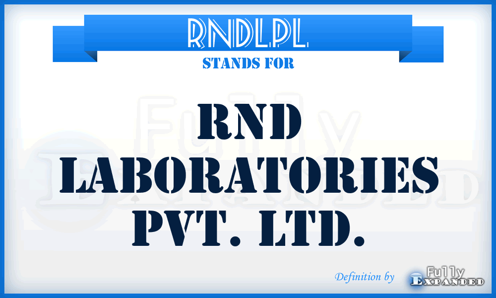 RNDLPL - RND Laboratories Pvt. Ltd.