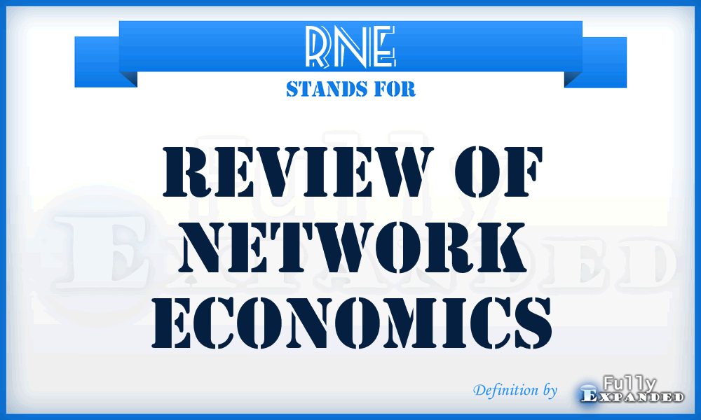 RNE - Review of Network Economics