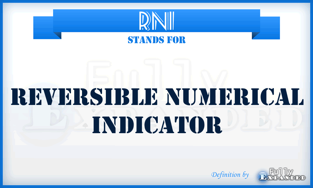 RNI - Reversible Numerical Indicator