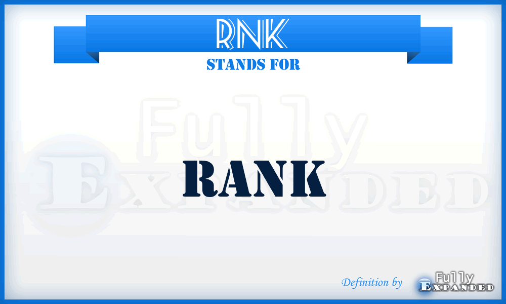 RNK - Rank