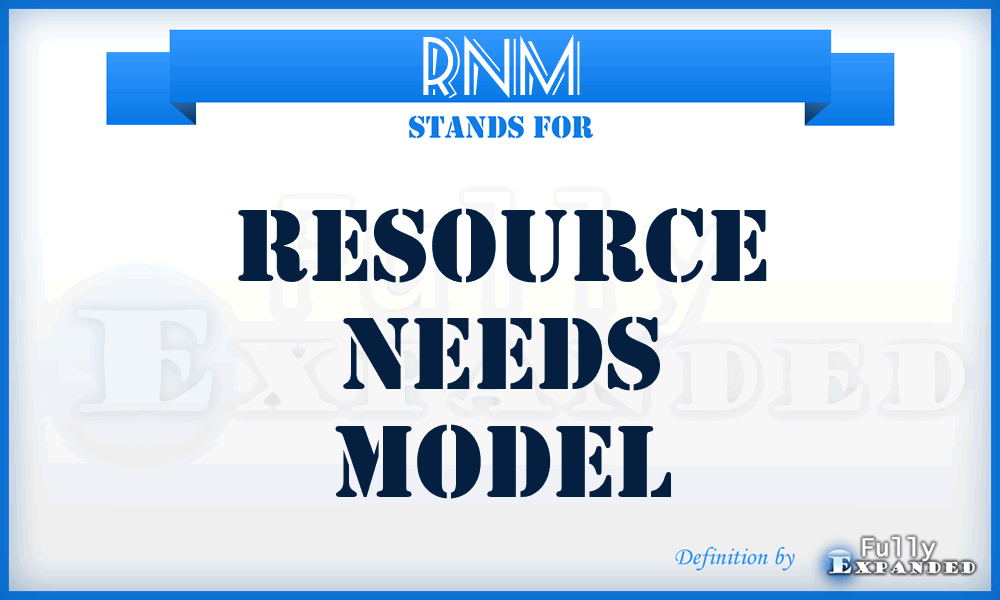 RNM - Resource Needs Model
