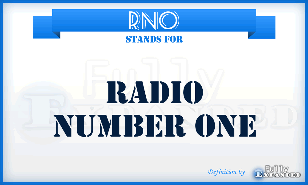 RNO - Radio Number One