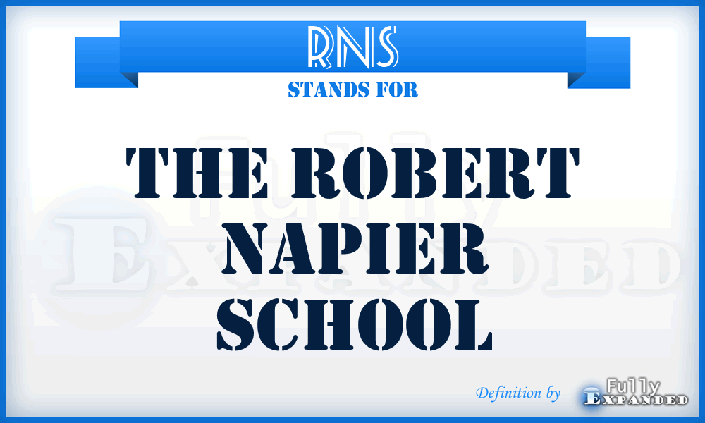 RNS - The Robert Napier School
