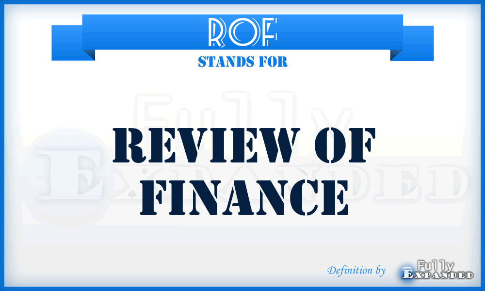 ROF - Review of Finance